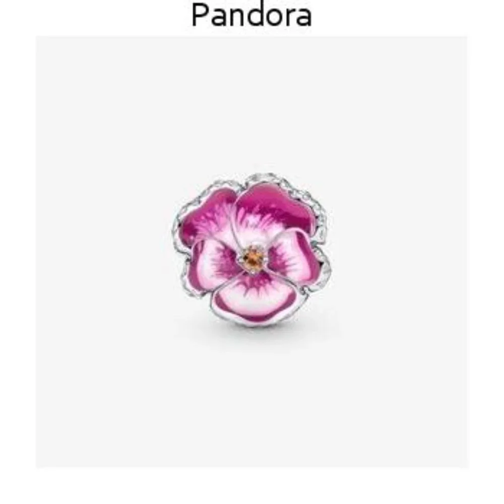 Pandora Pink Pansy Flower Charm